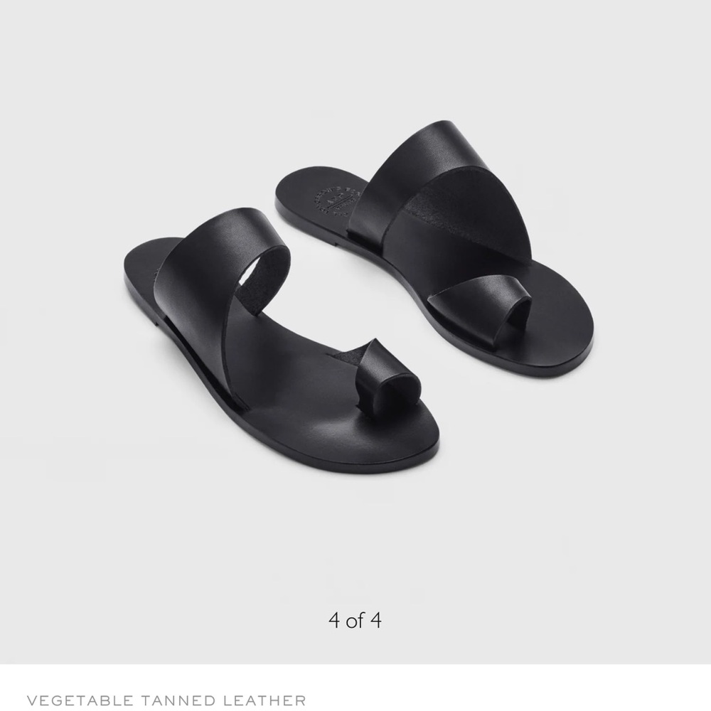 ATP Atelier.  CENTOLA BLACK LEATHER CUTOUT SANDALS